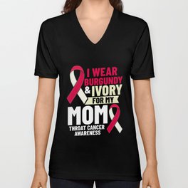 Head and Neck Throat Cancer Ribbon Survivor V Neck T Shirt
