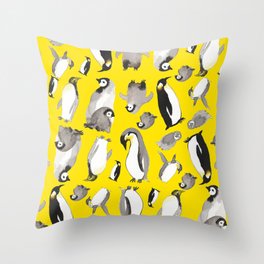 Yellow Penguin Potpourri Throw Pillow