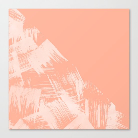 Sweet Life Paint Swipes Peach Coral Pink Canvas Print