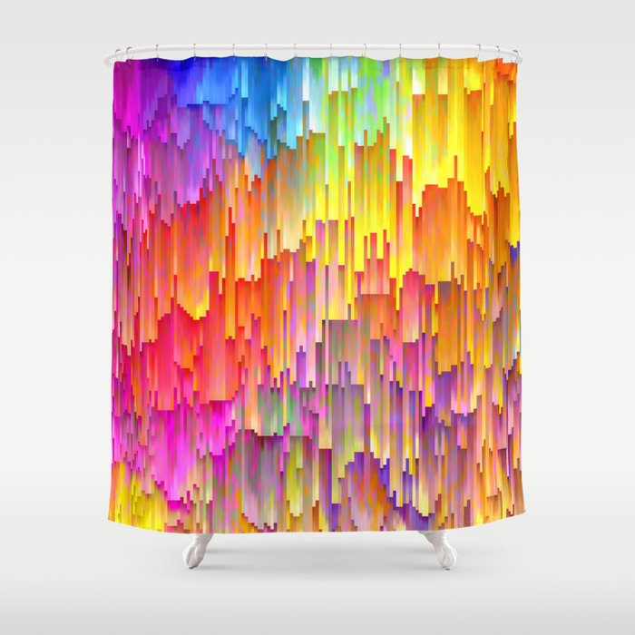 Vibrant Rainbow Cascade Design Shower Curtain