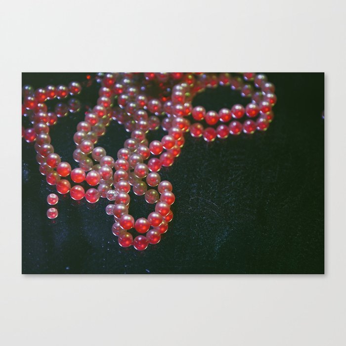 Colorful Pearls on a dirty mirror. Canvas Print