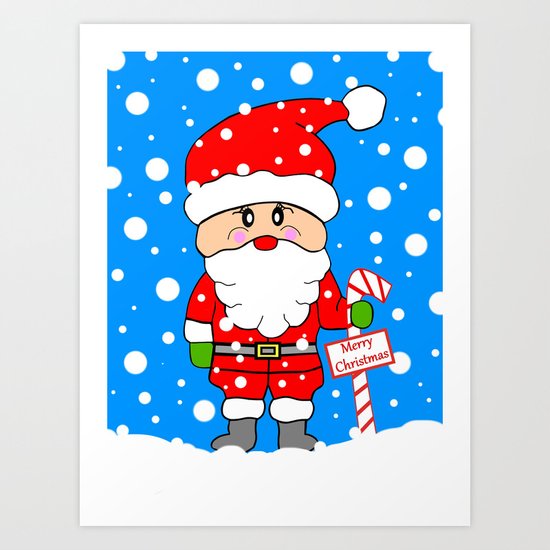 Merry Christmas Santa Art Print