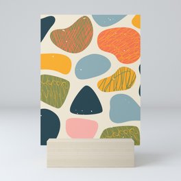 Abstract flat organic shapes pattern Mini Art Print
