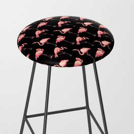 Flamingo Pattern - Black Bar Stool