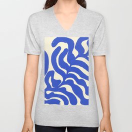 matisse blue leaves V Neck T Shirt