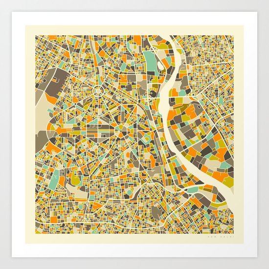 New Delhi Map Art Print