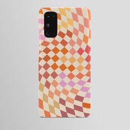 Orange, Yellow & Pink  Swirl Checker Android Case