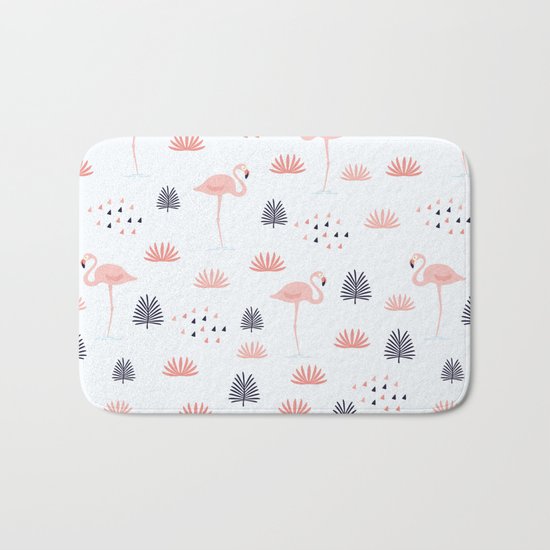 Flamingo Pattern Bath Mat