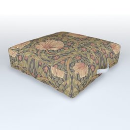 William Morris Vintage Pimpernel Bullrush Russet Minor Outdoor Floor Cushion | Pattern, English, Victorian, Flowers, French, Peach, Vintage, Farmhouse, Elegant, Williammorris 