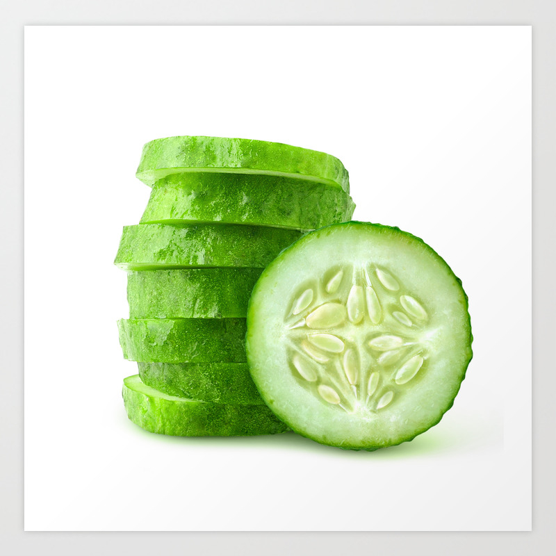 Sliced cucumber Art Print by Fruits&Veggies | Society6