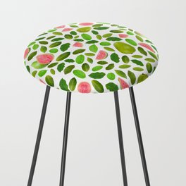 Guava and leaves - Pink and green Counter Stool