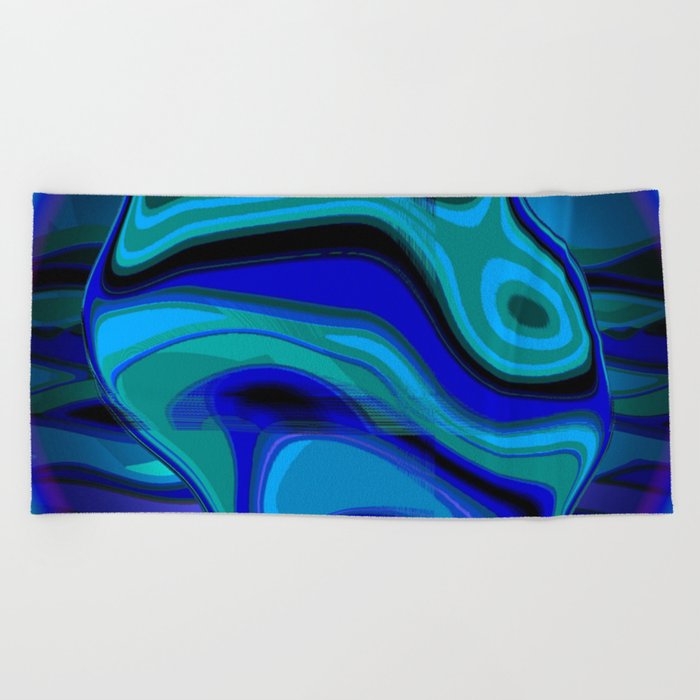 Blue Bubble Stripe Beach Towel