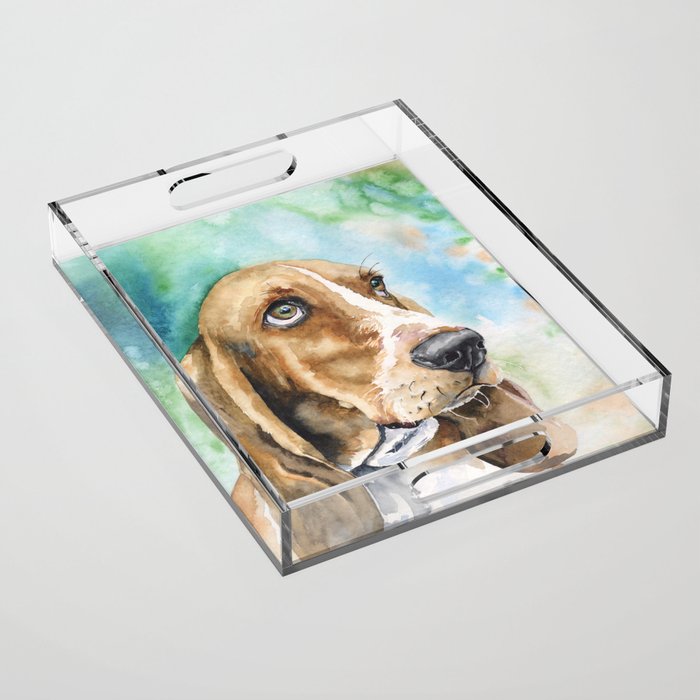 Bassett Hound Watercolor | Pillow Cover | Dogs | Home Decor | Custom Dog Pillow | Dog Mom | Hound Acrylic Tray