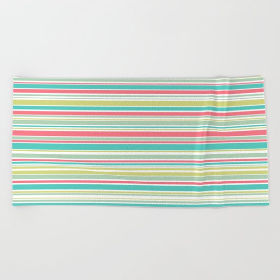 Candy Stripe Pastels Beach Towel