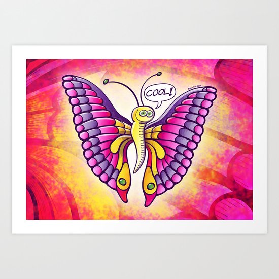 Coolorful Butterfly Art Print