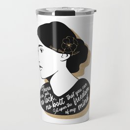 There Is No Gate - Virginia Woolf - Black & Gold Travel Mug