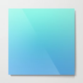 Gradient Blue AI Aqua Turquoise Mint Teal Pastel Azure Ombre Abstract Sea Sky Summer Pattern Metal Print