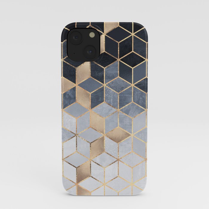 Soft Blue Gradient Cubes iPhone Case
