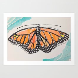 Teal Monarch Art Print