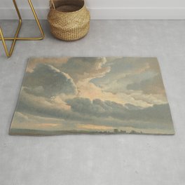 Study of Clouds with a Sunset near Rome, 1786 Rug | Coastal, Simondenis, 1800S, Sky, Oilpainting, Pastoral, Painting, Old, Cloud, Rome 