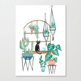 Plants Kitty Canvas Print