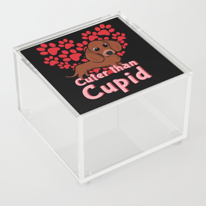 Dog Animal Hearts Cuter Than Cupid Valentines Day Acrylic Box