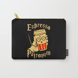 Espresso Patronum Carry-All Pouch | Black And White, Oil, Harrypotter, Film, Cartoon, Illustration, Wizard, Hatching, Abstract, Vector 
