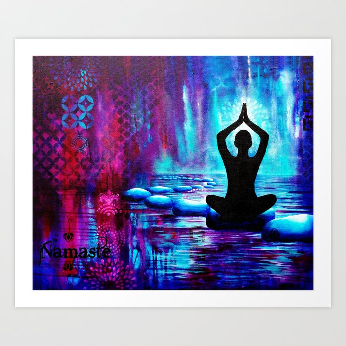 Namaste Yoga Painting Art Print by Diana Dellos Designs