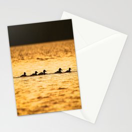 Birds Swimming At Sunset Reflection On The Lake #decor #society6 Stationery Card