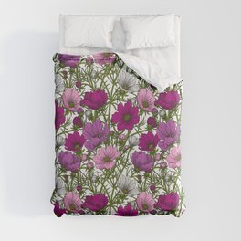 Cosmos flowers mix Duvet Cover