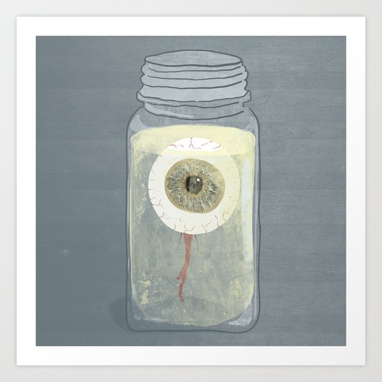 Eyeball in Mason Jar Art Print