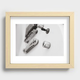 Electric Guitar in Black and White Recessed Framed Print