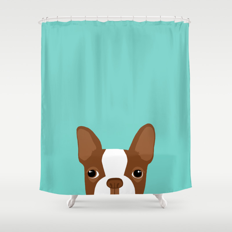 Red Boston Terrier Shower Curtain By Annewashere Society6