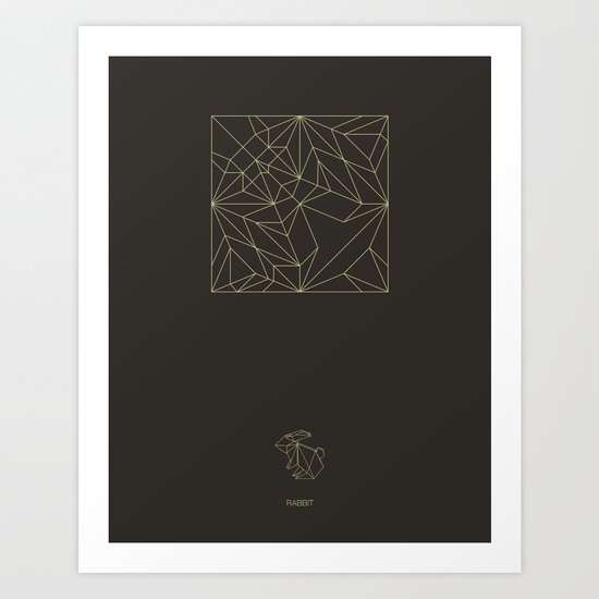 Decogami Rabbit Art Print