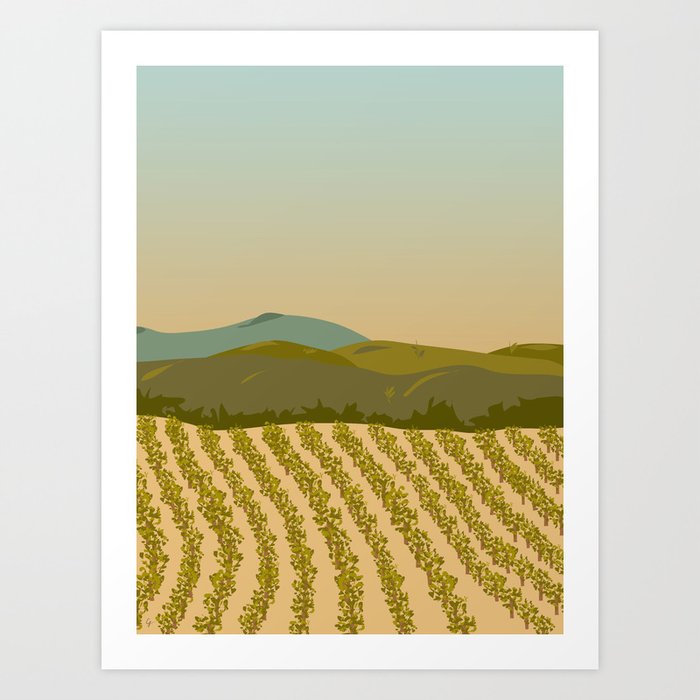 Santa Rosa, California Vineyard Art Print