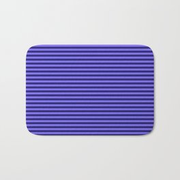 [ Thumbnail: Medium Slate Blue & Midnight Blue Pattern of Stripes Bath Mat ]