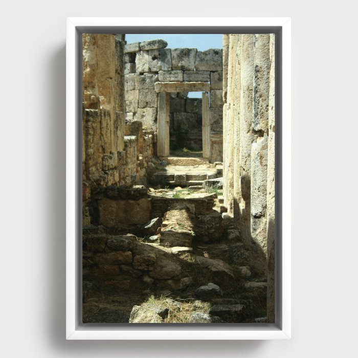 Roman Latrine Hierapolis Turkiye Framed Canvas