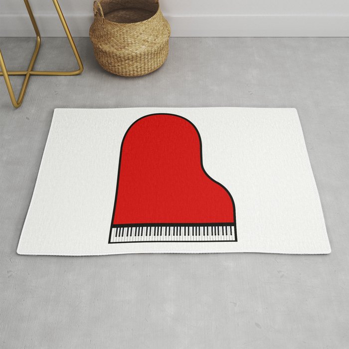 Red Grand Piano Rug
