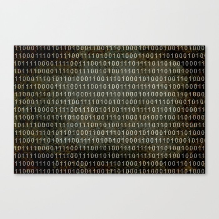 The Binary Code - Dark Grunge version Canvas Print