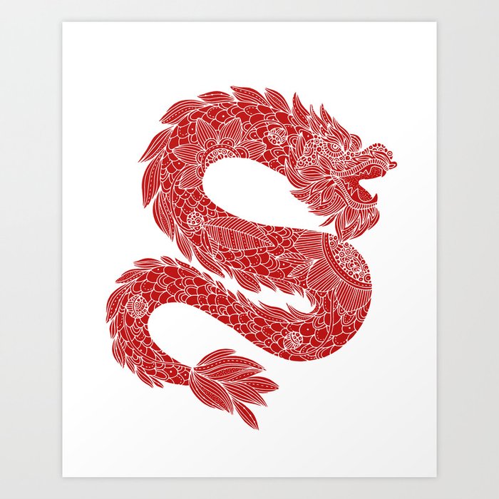 The red dragon (year of the Dragon) Art Print