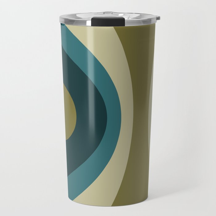 Colorful geometric composition - green Travel Mug