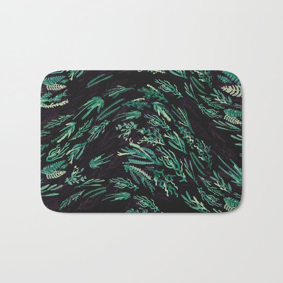 wave flora Bath Mat
