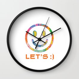 Smiley Face Colorful Wall Clock