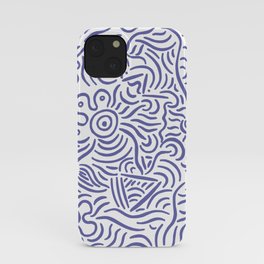 Purple Periwinkle Minimal Line Art Pattern iPhone Case