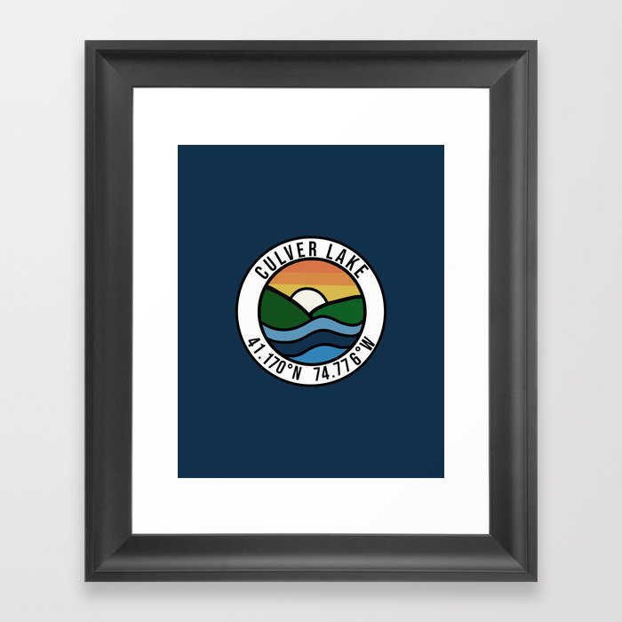 Culver Lake - Navy/Badge Framed Art Print