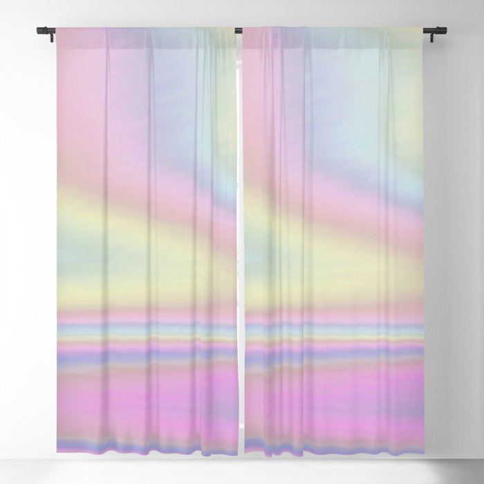 Iridescent Holographic Abstract Colorful Pattern Blackout Curtain