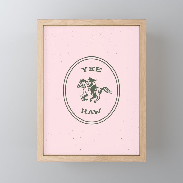 Yee Haw in Pink Framed Mini Art Print