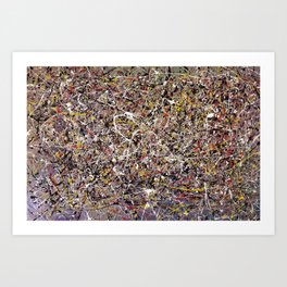 Intergalactic - Jackson Pollock style abstract painting by Rasko Art Print