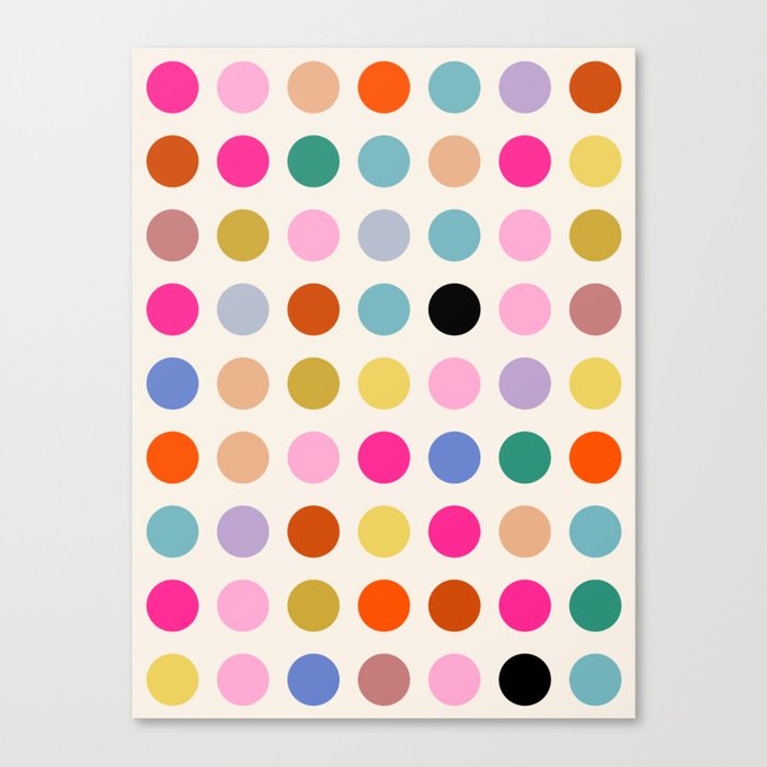 Colorful Vintage Geometric Dots Canvas Print