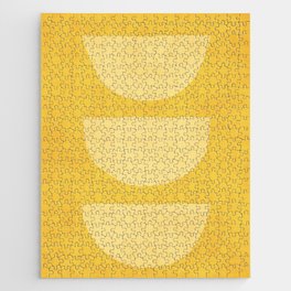Yellow Tones Semicircles Minimalist Artwork Jigsaw Puzzle